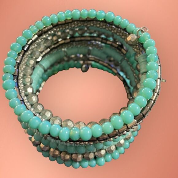 WRAP AROUND WIRE BEAD BRACELET - Picture 2 of 4